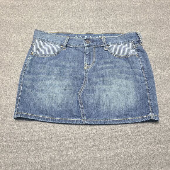 Womens Jeans Skirt 4 Blue Mini Beach Walking Fun Boho Denim - Picture 1 of 8